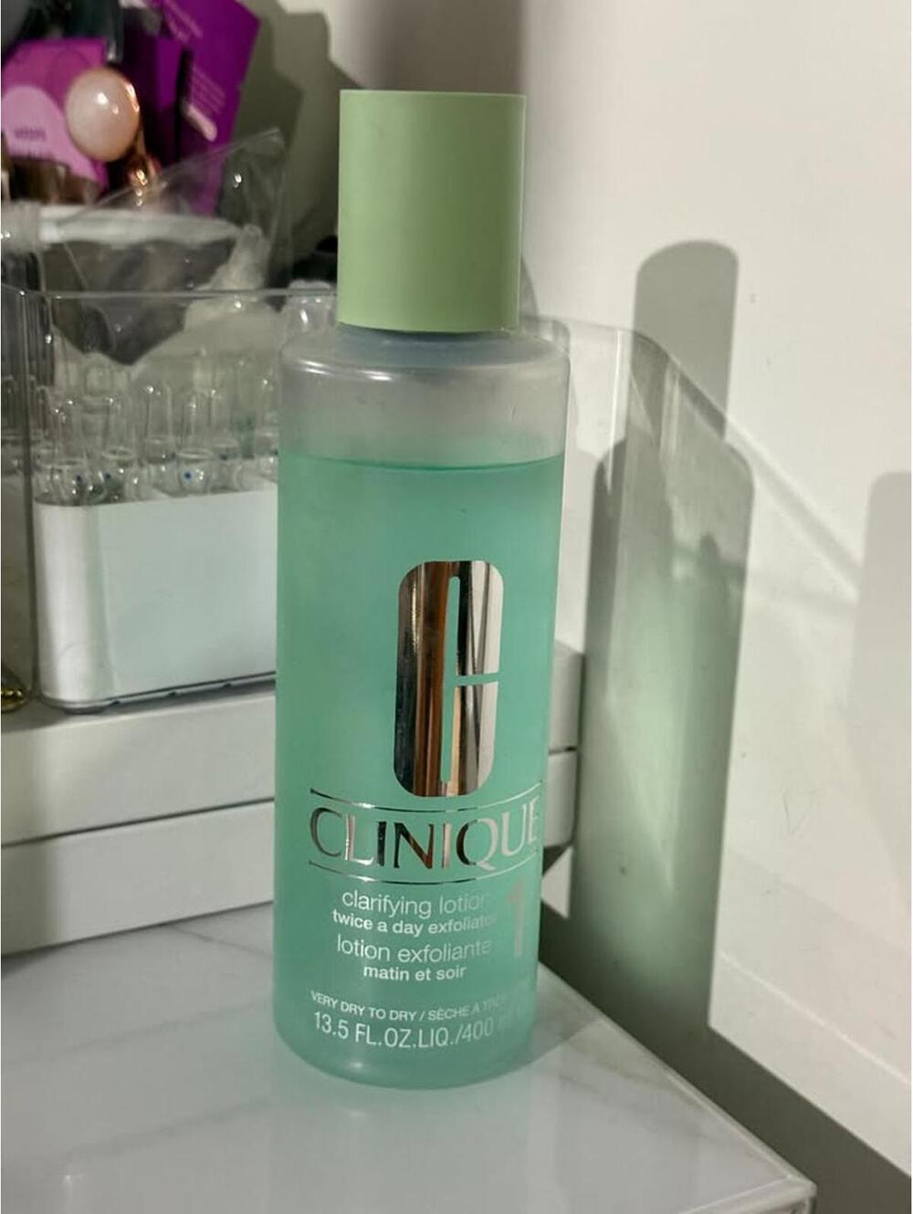 Clinique Clarifying Lotion 1 Twice a Day Exfoliator 400ml for Dry to Very Dry